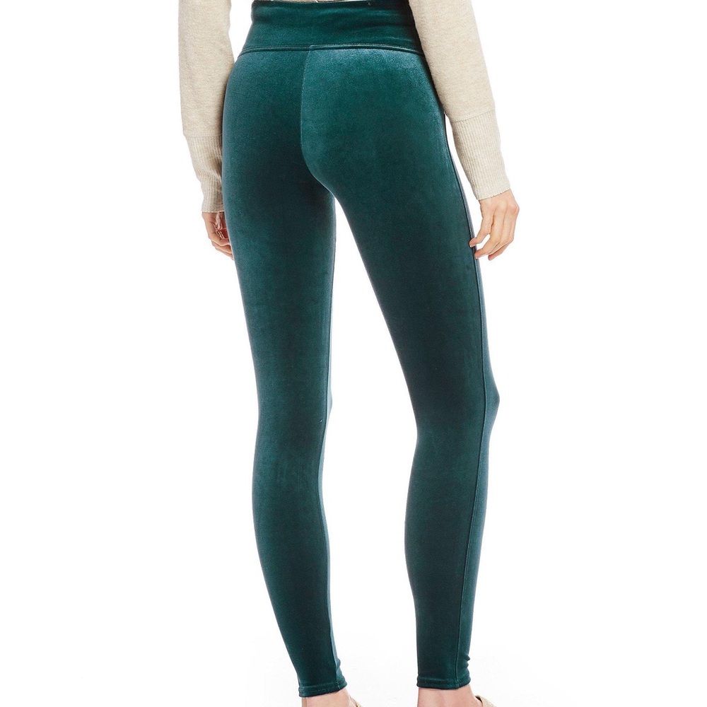 SPANX Dark Green High-Waisted Velvet Leggings - M
